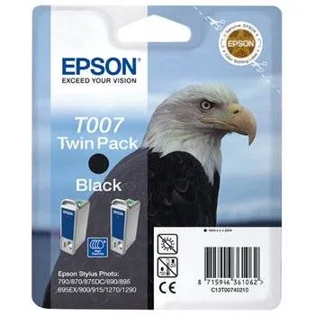 Набор из двух черных картриджей Epson T007 для SP870, 1270 (C13T00740210) Набор из двух черных картриджей Epson T007 для SP870, 1270 (C13T00740210)
