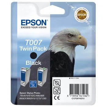 Набор из двух черных картриджей Epson T007 для SP870, 1270 (C13T00740210)