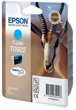 Картридж с голубыми чернилами Epson T0922 (C13T10824A10) Картридж с голубыми чернилами Epson T0922 (C13T10824A10)