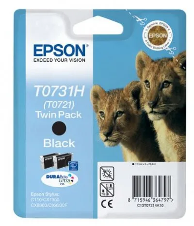 Набор из двух черных картриджей повышенной емкости Epson T0731H (T0721) (C13T10414A10) в Москве Набор из двух черных картриджей повышенной емкости Epson T0731H (T0721) (C13T10414A10) в Москве