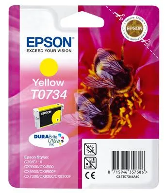 Картридж с желтыми чернилами Epson T0734 (C13T10544A10)