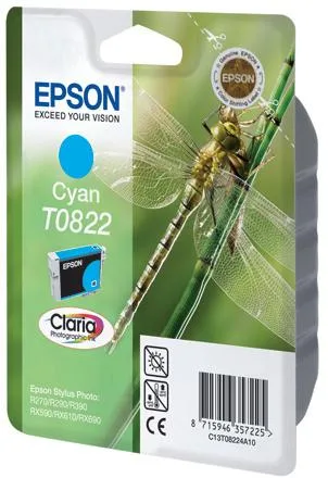 Картридж с голубыми чернилами Epson T0822 (C13T11224A10) в Москве Картридж с голубыми чернилами Epson T0822 (C13T11224A10) в Москве