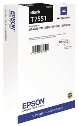 Картридж повышенной емкости с черными чернилами Epson T7551 для WF-8090, 8590 (C13T755140) в Москве Картридж повышенной емкости с черными чернилами Epson T7551 для WF-8090, 8590 (C13T755140) в Москве