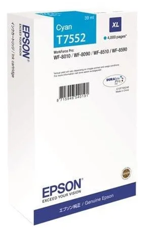 Картридж повышенной емкости с голубыми чернилами Epson T7552 для WF-8090, 8590 (C13T755240) в Москве Картридж повышенной емкости с голубыми чернилами Epson T7552 для WF-8090, 8590 (C13T755240) в Москве
