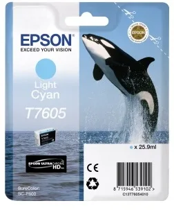Контейнер с светло-голубыми чернилами Epson T7605 для SC-P600 (C13T76054010) в Москве Контейнер с светло-голубыми чернилами Epson T7605 для SC-P600 (C13T76054010) в Москве