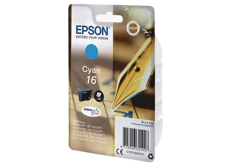 Картридж с голубыми чернилами Epson C13T16224012 Картридж с голубыми чернилами Epson C13T16224012