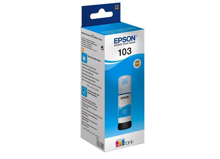 Картридж Epson Ecotank 103, Cyan, 65 мл (C13T00S24A) в Москве Картридж Epson Ecotank 103, Cyan, 65 мл (C13T00S24A) в Москве