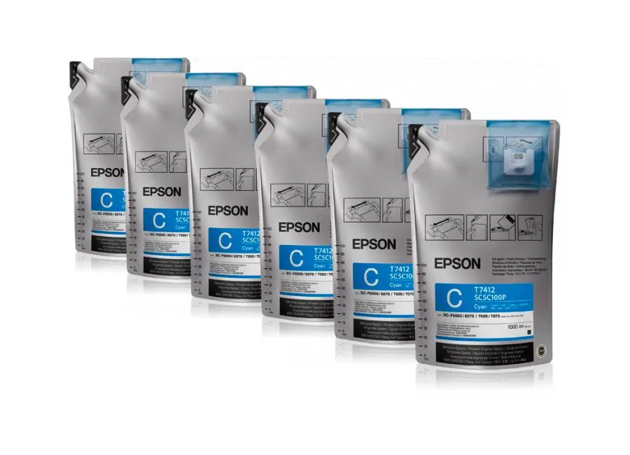 Набор из шести картриджей с голубыми чернилами Epson (C13T741200) Набор из шести картриджей с голубыми чернилами Epson (C13T741200)