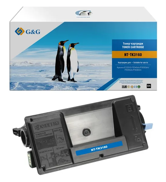 G&G toner cartridge for Kyocera P3045dn/P3050dn/P3055dn/P3060dn/P3145dn/P3150dn/P3155dn/P3260dn/M3145dn/M3645dn/M3860idn/M3860idnf 12 500 pages with chip TK-3160 1T02T90NL1 в Москве G&G toner cartridge for Kyocera P3045dn/P3050dn/P3055dn/P3060dn/P3145dn/P3150dn/P3155dn/P3260dn/M3145dn/M3645dn/M3860idn/M3860idnf 12 500 pages with chip TK-3160 1T02T90NL1 в Москве