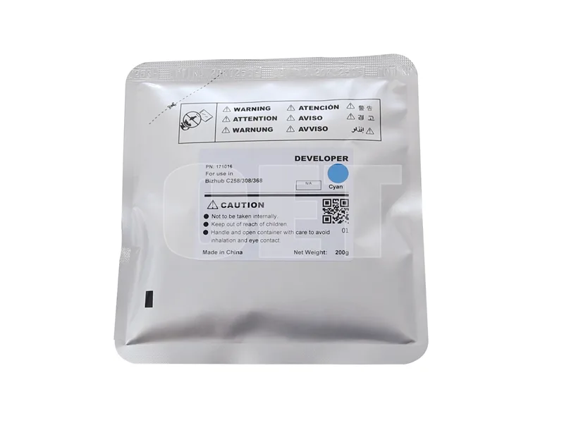 Девелопер для KONICA MINOLTA Bizhub C258/C308/C368 (CET) Cyan, 200г, 600000 стр., CET171016