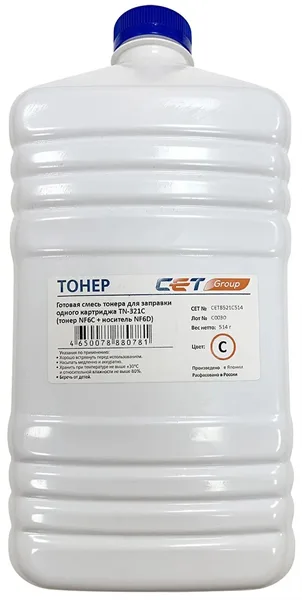 Тонер NF6C + носитель NF6D TN-321C для KONICA MINOLTA Bizhub C224/284/364 (CET) Cyan, 514г/бут, CET8521C-514, TN-321C в Москве Тонер NF6C + носитель NF6D TN-321C для KONICA MINOLTA Bizhub C224/284/364 (CET) Cyan, 514г/бут, CET8521C-514, TN-321C в Москве